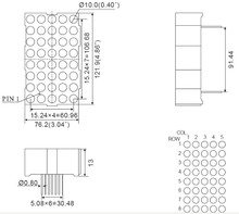 Pantalla de matriz de puntos LED 5x8 de 4,6 pulgadas