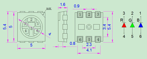 LED 5050 RGB SMD con PLCC6